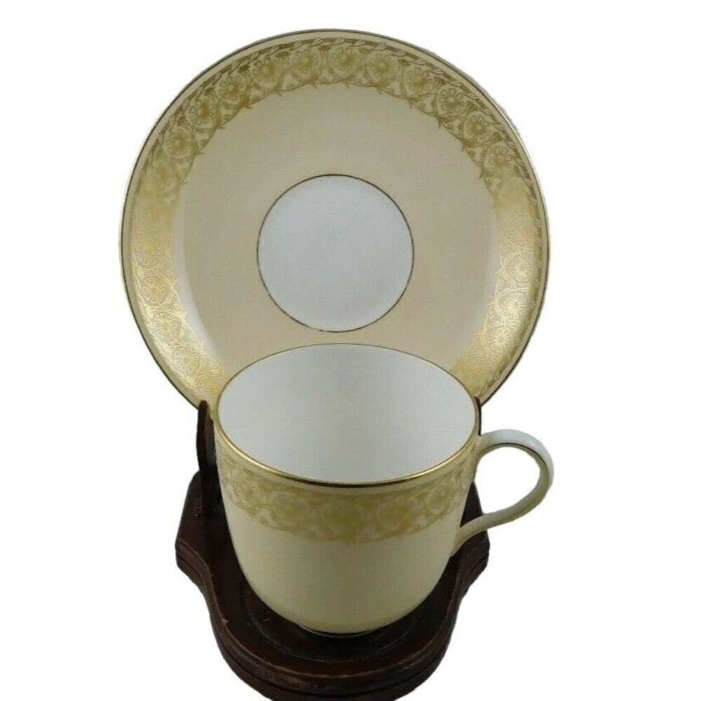 Cauldon Brown Westhead Moore Gold Demi Tea Cup & Saucer